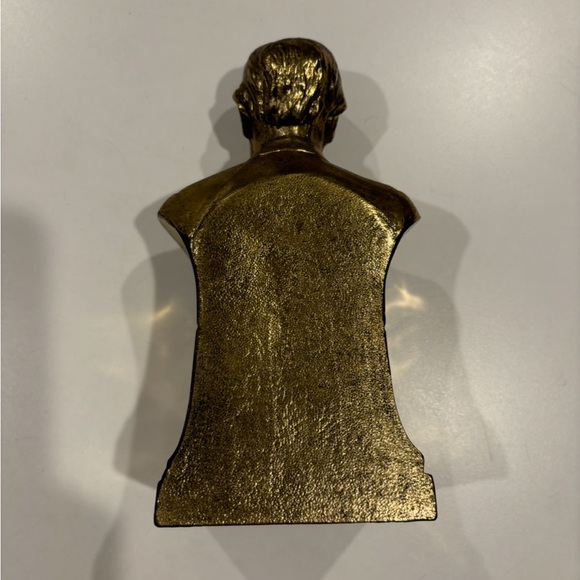 Vintage 1960’s Abraham Lincoln Bust Bookend Antique Brass 8”Height - Picture 10 of 14